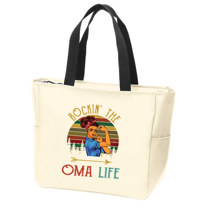 Rockin The Oma Life Grandparents Day For Oma Zip Tote Bag