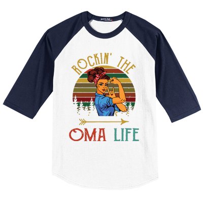 Rockin The Oma Life Grandparents Day For Oma Baseball Sleeve Shirt