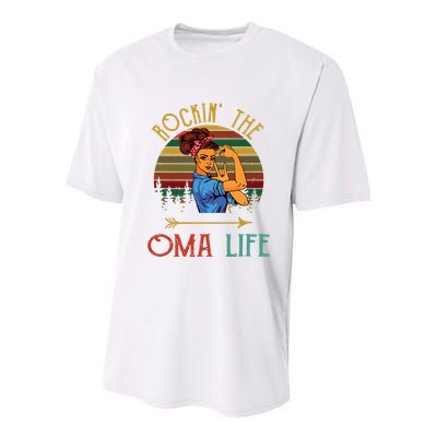 Rockin The Oma Life Grandparents Day For Oma Youth Performance Sprint T-Shirt