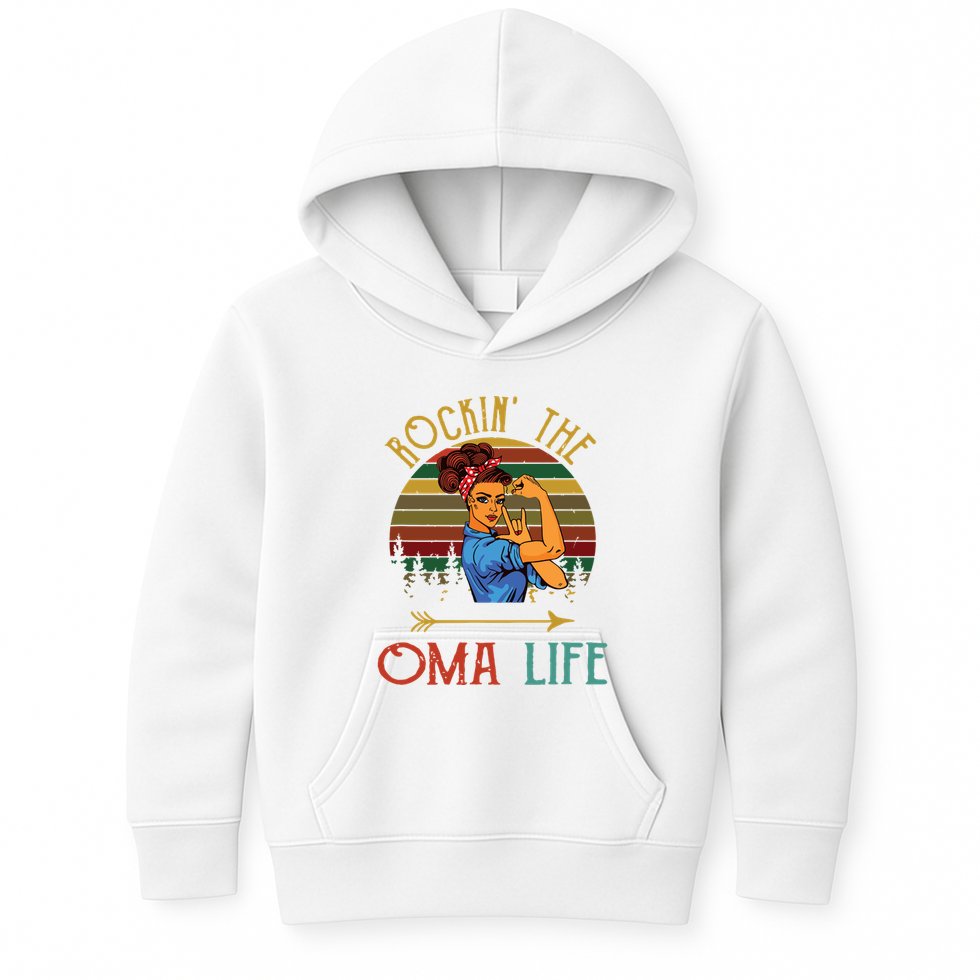 Rockin The Oma Life Grandparents Day For Oma Kids Hoodie