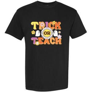 Retro Trick Or Teach Ghost Teacher Halloween Costume Garment-Dyed Heavyweight T-Shirt