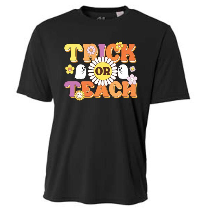 Retro Trick Or Teach Ghost Teacher Halloween Costume Cooling Performance Crew T-Shirt