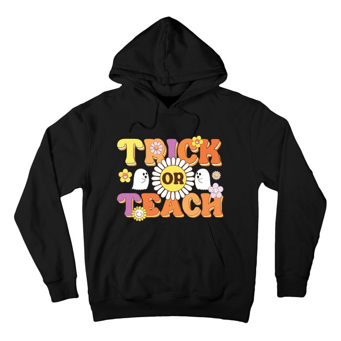 Retro Trick Or Teach Ghost Teacher Halloween Costume Hoodie