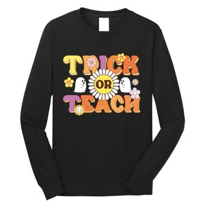 Retro Trick Or Teach Ghost Teacher Halloween Costume Long Sleeve Shirt