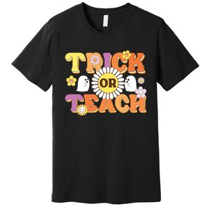 Retro Trick Or Teach Ghost Teacher Halloween Costume Premium T-Shirt