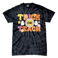 Retro Trick Or Teach Ghost Teacher Halloween Costume Tie-Dye T-Shirt