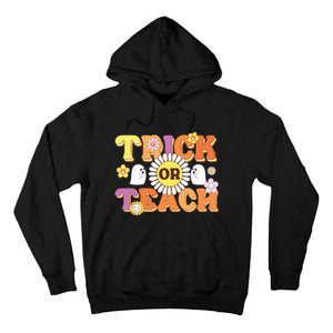 Retro Trick Or Teach Ghost Teacher Halloween Costume Tall Hoodie