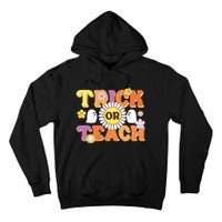 Retro Trick Or Teach Ghost Teacher Halloween Costume Tall Hoodie