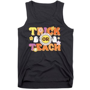 Retro Trick Or Teach Ghost Teacher Halloween Costume Tank Top