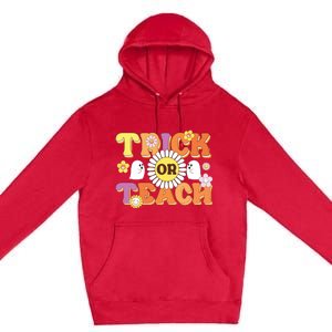 Retro Trick Or Teach Ghost Teacher Halloween Costume Premium Pullover Hoodie