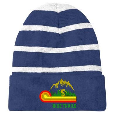 Ride Trails Onewheel Retro Vintage One Wheel float life Premium Striped Beanie with Solid Band