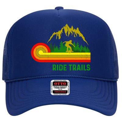 Ride Trails Onewheel Retro Vintage One Wheel float life Premium High Crown Mesh Back Trucker Hat