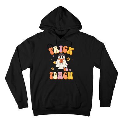 Retro Trick Or Teach Funny Halloween Design Tall Hoodie