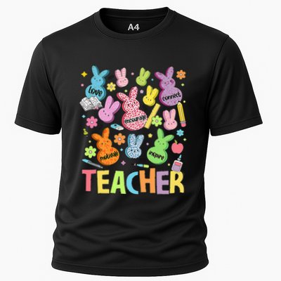 Retro Teacher Of Sweet Bunny Cute Teacher Easter Day Performance Shirt