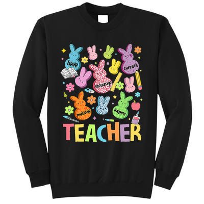 Retro Teacher Of Sweet Bunny Cute Teacher Easter Day Sweatshirt