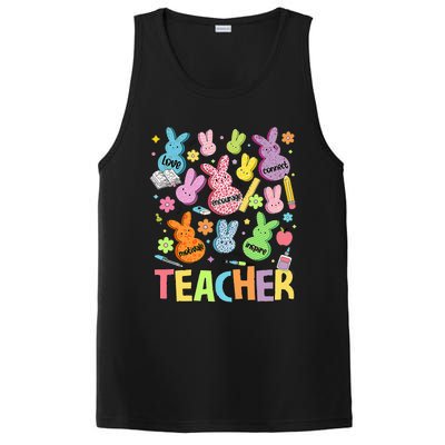 Retro Teacher Of Sweet Bunny Cute Teacher Easter Day PosiCharge Competitor Tank