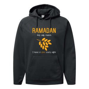 Ramadan The Only Month I Have A Date Every Night Gift Ramadan Mubarak Performance Fleece Hoodie