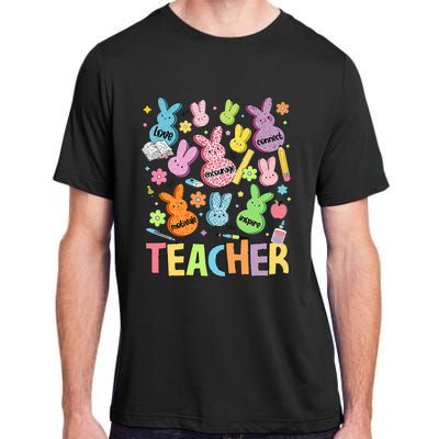 Retro Teacher Of Sweet Bunny Cute Teacher Easter Day Adult ChromaSoft Performance T-Shirt