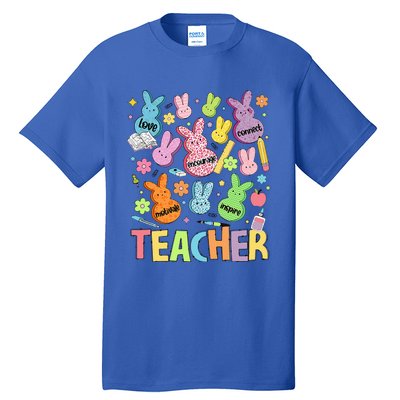 Retro Teacher Of Sweet Bunny Cute Teacher Easter Day Tall T-Shirt