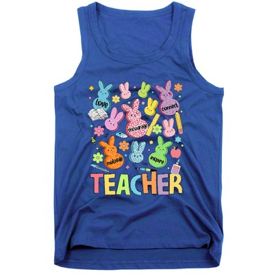 Retro Teacher Of Sweet Bunny Cute Teacher Easter Day Tank Top