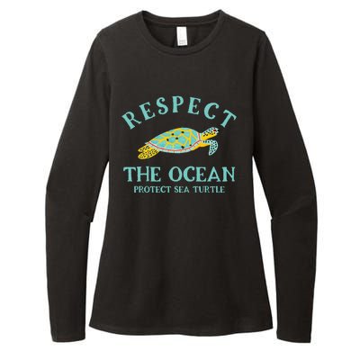 Respect The Ocean Protect Sea Turtle Womens CVC Long Sleeve Shirt