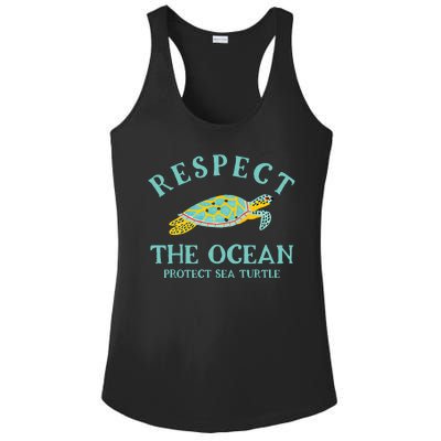 Respect The Ocean Protect Sea Turtle Ladies PosiCharge Competitor Racerback Tank