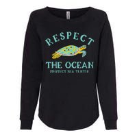 Respect The Ocean Protect Sea Turtle Womens California Wash Sweatshirt