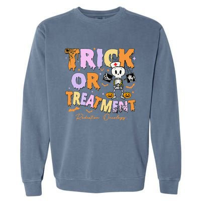 Retro Trick Or Treatment Radiation Oncology Xray Halloween Garment-Dyed Sweatshirt