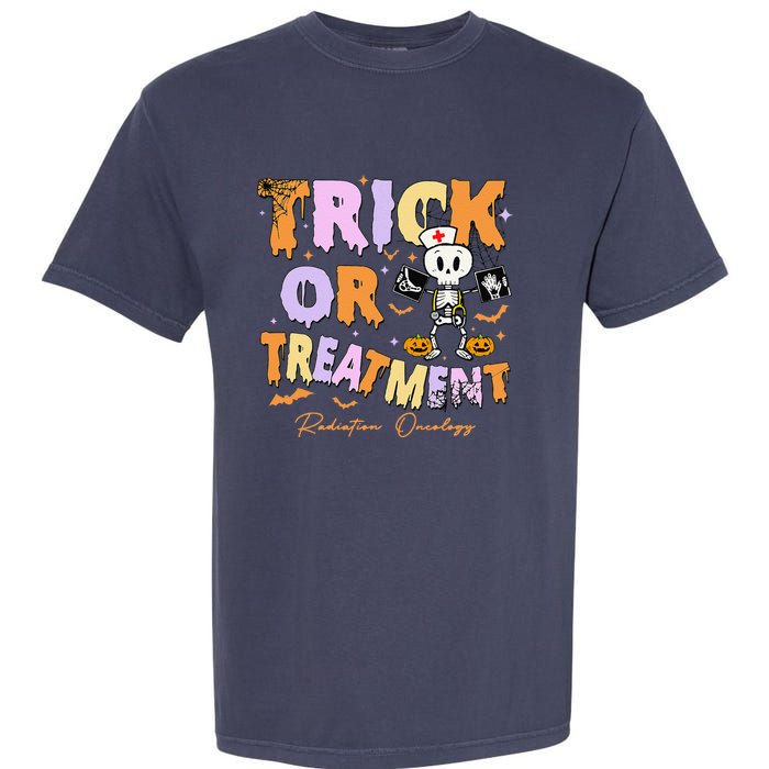 Retro Trick Or Treatment Radiation Oncology Xray Halloween Garment-Dyed Heavyweight T-Shirt