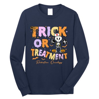 Retro Trick Or Treatment Radiation Oncology Xray Halloween Long Sleeve Shirt