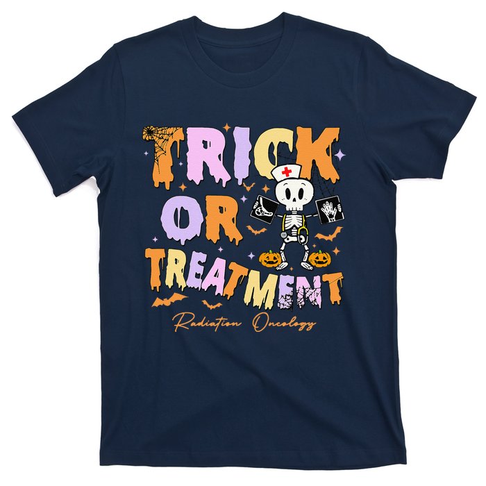 Retro Trick Or Treatment Radiation Oncology Xray Halloween T-Shirt