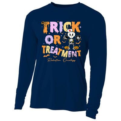 Retro Trick Or Treatment Radiation Oncology Xray Halloween Cooling Performance Long Sleeve Crew