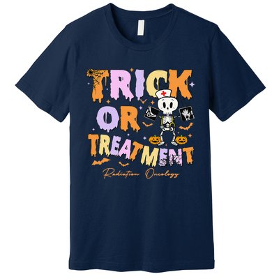 Retro Trick Or Treatment Radiation Oncology Xray Halloween Premium T-Shirt