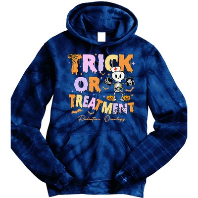 Retro Trick Or Treatment Radiation Oncology Xray Halloween Tie Dye Hoodie