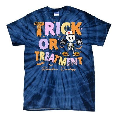 Retro Trick Or Treatment Radiation Oncology Xray Halloween Tie-Dye T-Shirt