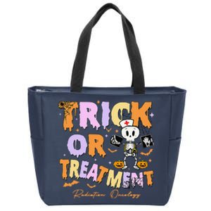 Retro Trick Or Treatment Radiation Oncology Xray Halloween Zip Tote Bag