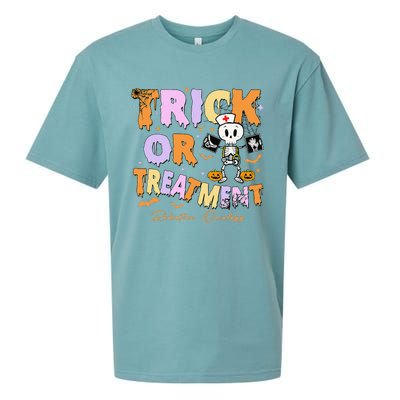 Retro Trick Or Treatment Radiation Oncology Xray Halloween Sueded Cloud Jersey T-Shirt