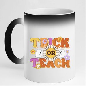 Retro Trick Or Teach Ghost Teacher Halloween Costume Funny 11oz Black Color Changing Mug