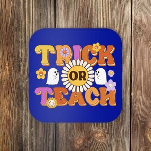 Retro Trick Or Teach Ghost Teacher Halloween Costume Funny Coaster