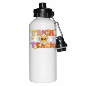 Retro Trick Or Teach Ghost Teacher Halloween Costume Funny Aluminum Water Bottle