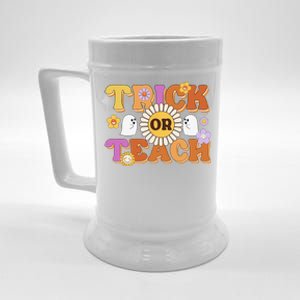 Retro Trick Or Teach Ghost Teacher Halloween Costume Funny Beer Stein