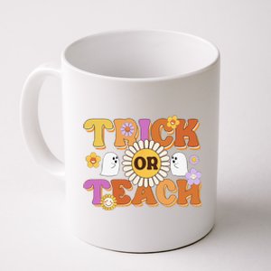 Retro Trick Or Teach Ghost Teacher Halloween Costume Funny Coffee Mug