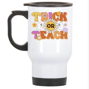 Retro Trick Or Teach Ghost Teacher Halloween Costume Funny Stainless Steel Travel Mug