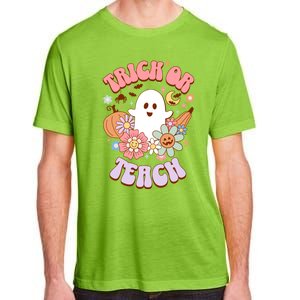 Retro Trick Or Teach Halloween Ghost For Teachers Gift Adult ChromaSoft Performance T-Shirt