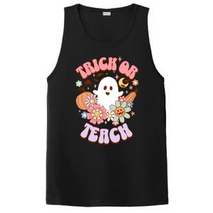 Retro Trick Or Teach Halloween Ghost For Teachers Gift PosiCharge Competitor Tank