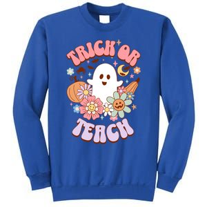 Retro Trick Or Teach Halloween Ghost For Teachers Gift Sweatshirt