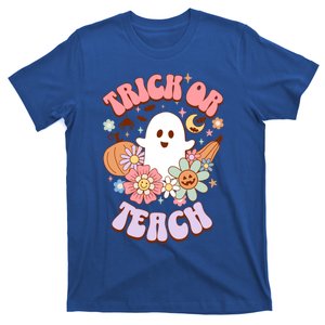 Retro Trick Or Teach Halloween Ghost For Teachers Gift T-Shirt