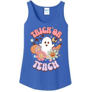 Retro Trick Or Teach Halloween Ghost For Teachers Gift Ladies Essential Tank