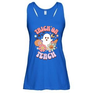 Retro Trick Or Teach Halloween Ghost For Teachers Gift Ladies Essential Flowy Tank