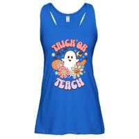 Retro Trick Or Teach Halloween Ghost For Teachers Gift Ladies Essential Flowy Tank